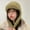color2, variant on Women Winter Knitted Hat Warm Beanie Hat for Women Solid Color Flanging Tie Up Ear Protection Windproof Warm Cap Bomber Hats