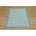thumbnail image 3 of Casavani Handmade Blue Cotton Dhurrie Square Dining Room Carpets Home Decor Kilim 7x7 feet, 3 of 5