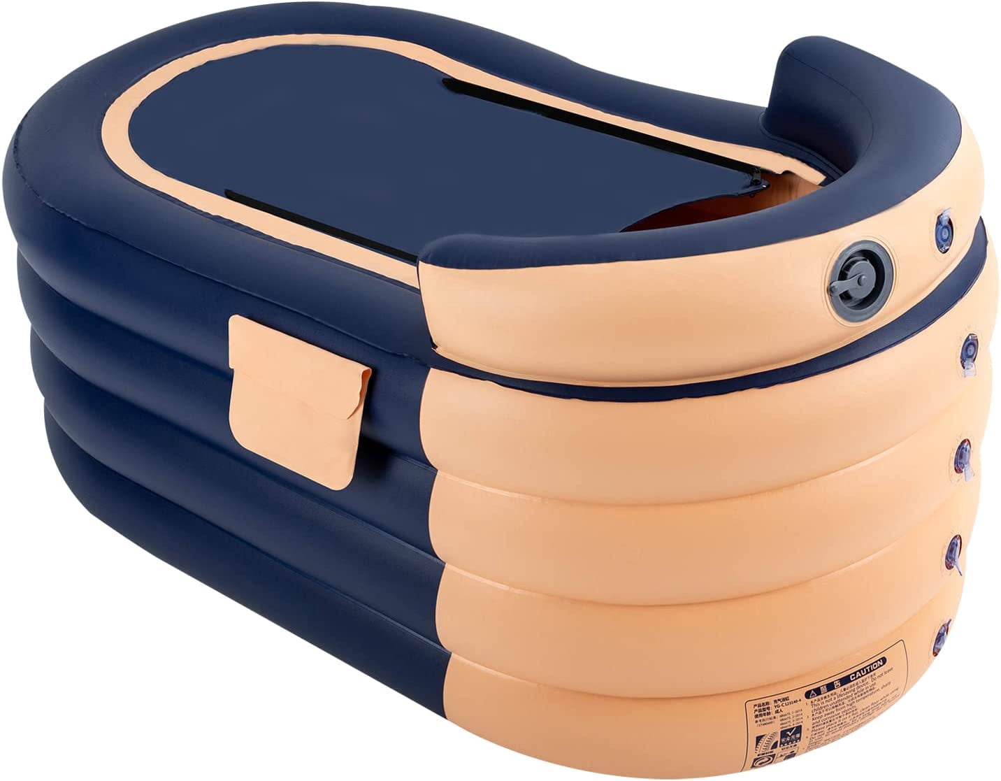 Miumaeov 1.4m/55.11in Portable Inflatable Hot Tub with Electric Air Pump, Outdoor & Indoor Freestanding Foldable Spa Tub, Inflatable Bathtub
