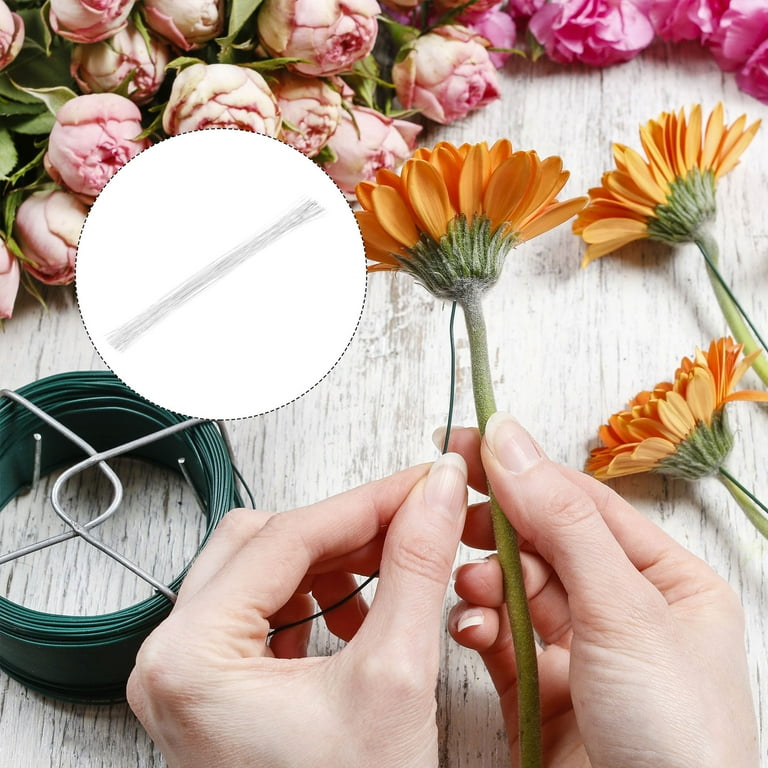 30 Gauge White Paper Covered Floral Wire - 14 Inches Long - Pack Of 50