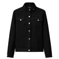 thumbnail image 6 of Gytharion Faux Suede Jackets for Women Lightweight Casual Button Down Lapel Coat Trendy Solid Long Sleeve Shacket Jacket Fall Winter Loose Comfy Cropped Jacket with Pockets, 6 of 9