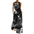 thumbnail image 2 of SMihono Robe Maxi Bohème d'Été pour Femmes Grande Taille Mode d'Été Imprimée Col en V Sans Manches Robe à Enfiler avec Poches Robe de Plage, 2 of 5