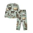thumbnail image 2 of Kll Vintage Farm Animals Print Women'S Long Sleeve Pajamas With Pants Sleepwear Loungewear 2 Set-Small, 2 of 9