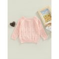 thumbnail image 4 of Bagilaanoe Toddler Baby Girl Cardigan Long Sleeve Sweater Hollow Out Outerwear 6M 12M 2T 3T 4T Kids Casual Tops, 4 of 8