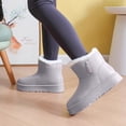 thumbnail image 5 of Viluyesy Womens Ankle Snow Boots Round Toe Thick Platform Sole Plush Lined Side Zipper Casual Winter Outdoor Boots Gray Size 8, 5 of 7