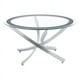 Coaster Table Basse Ronde en Verre Contemporain avec Base Incurvée en Chrome – image 1 sur 4