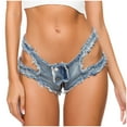 thumbnail image 1 of Aayomet Shorts pour Femmes Mode Jeans Troués Bas Mode Été Shorts Bas Pantalons de Plage (Bleu, m), 1 of 5