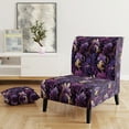 thumbnail image 2 of Designart "Royal Ragdolls In Deep Purple" Purple Paisley Upholstered Accent Chair - Glam Arm Chair For Bedroom, 2 of 7