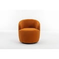 thumbnail image 4 of Hassch Teddy Fabric Swivel Barrel Chair in Caramel, Upholstered Modern Accent Lounge Armchair with 360° Rotation Metal Base, 4 of 7
