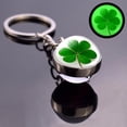thumbnail image 2 of Led Light Up Four-Leaf Clover Keychain - Glowing Feature With Natural Three-Leaf Clover A Design - For Gifting Friends Family, Bag Accessory, Office Desk Decoration, Gift For Her,, 2 of 4
