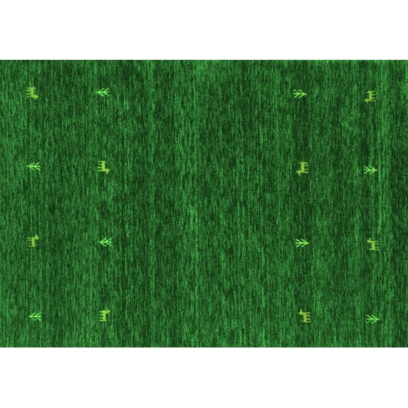 Ahgly Company Indoor Rectangle Abstract Green Contemporary Area Rugs, 8' x 12'