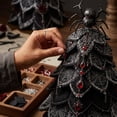 thumbnail image 7 of Halloween Fabric Tree with Spider Topper for Tabletop Decor, Gothic Lace Black Ornament for Indoor Home Display, Spooky Seasonal Decor with Red Rose Accents, DIY Craft Kit, 7 of 7