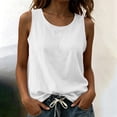 thumbnail image 2 of Cotton Linen Tank Tops for Women Summer Casual Comfy Sleeveless Shirts Crew Neck Loose Lightweight Gauze Cami Tees, 2 of 8