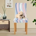 thumbnail image 4 of Yayeee 2 Pack Dining Chair Covers Stretch Parson Chairs Slipcovers Seat Protector, Abstract Pink, 4 of 6