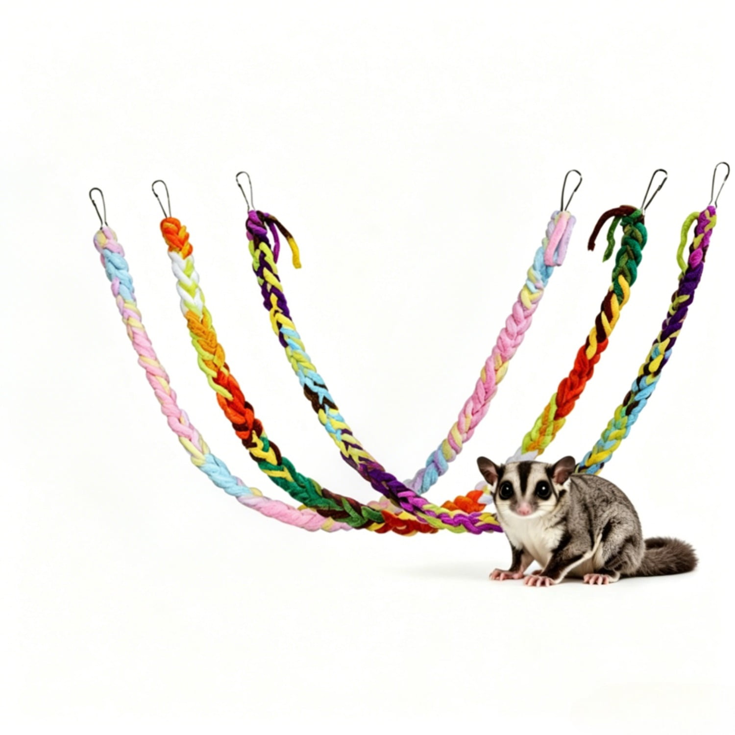 Sugar Glider Toys 3 Pcs Random Color Climbing Rope for Cage Accessories Small Animal