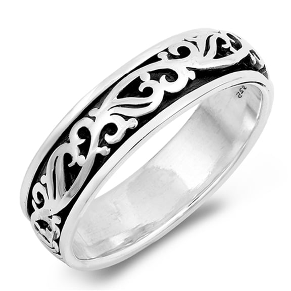 Antiqued Vine Spinner Nature Floral Ring 925 Sterling Silver Band Jewelry Female Male Unisex Size 13