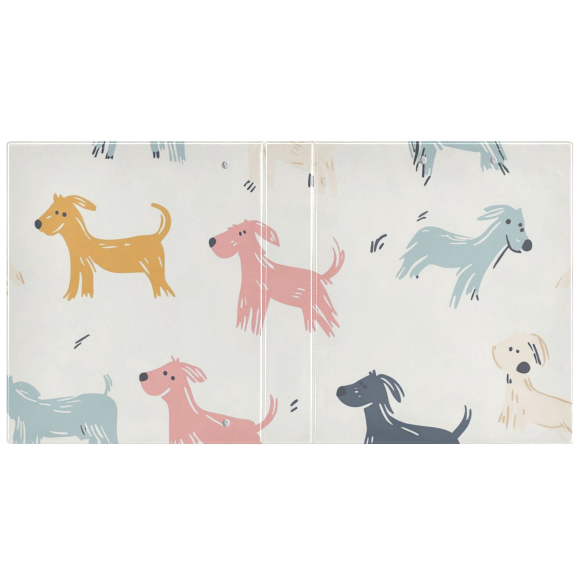 Doodle Colorful Dogs 3 Ring Binders 1.5 inch Hardcover File Folders with Interior Pockets A4 Size Organizer for School Office Hospital