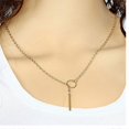 thumbnail image 2 of Lariat Necklace Bar Pendant Drop Delicate Choker Long Lariat Necklace Circle Statement Long Minimal Y Choker Necklace, 2 of 4