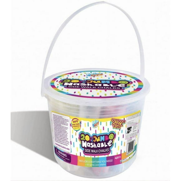 Jumbo Washable Sidewalk Chalk | 20 Piece Bucket Set
