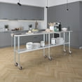 thumbnail image 4 of AmGood 96" Long x 18" Deep Stanless Steel Work Table with Casters | Mobile Metal Table, 4 of 9