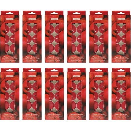Hosley 120 PCs Bulk Pack Apple Cinnamon Fragrance Highly Scented Tea Light Candle. Ideal for Wedding Church Vigil Emergency Lanterns Spa Aromatherapy Party Reiki Candle