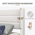 thumbnail image 6 of Sofanext Queen Bed Frame with Headboard, Upholstered Platform Bed Frame Queen, Wood Slat Support, No Box Spring Needed, Noise-Free, Cream White, 6 of 8