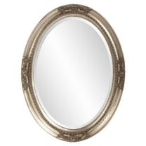 Tyler Dillon Beveled Oval Wall Mirror with Beaded Textured Wood Frame 33"H x 25"W