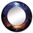 thumbnail image 2 of Designart "Dreaming Landscape of Orbital Overture I" Abstract Landscapes Purple Large Round Mirror - Round Office Mirror Wall Decor - Modern Round Printed Mirror - 29" x 29", 2 of 6