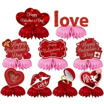 9PCS Valentine'S Day Set -Valentine'S Day Honeycomb Centerpieces, Table Toppers Valentine'S Day