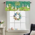 thumbnail image 3 of Valance Curtains for Kitchen Windows Easter Bunny on Green Meadow Rod Pocket Valance Colorful Egg Wild Flower Short Window Curtain Topper for Bedroom Living Room Bathroom 54x18in,1&nbsp;Panel, 3 of 9