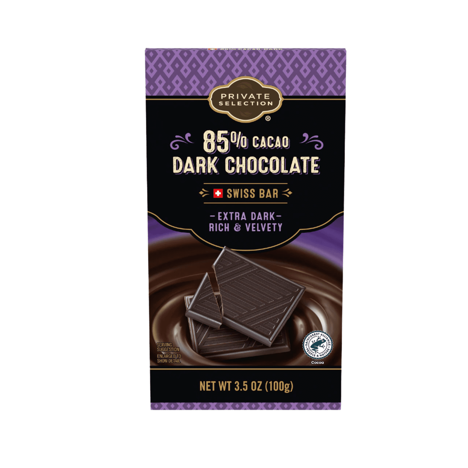 Private Selection Dark Chocolate Swiss Candy Bar 85% Cacao Extra Dark 3.5 oz , 3 Pack + Bonus