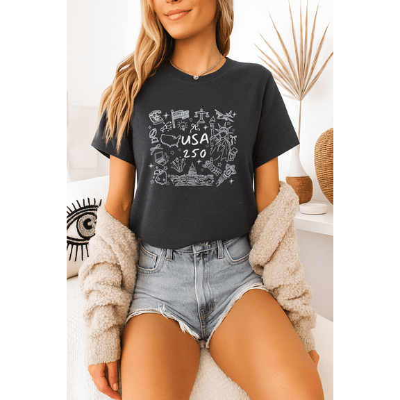 Comfort Colors Usa 250 Shirt, Independence Day Shirt, Celebrate 250th Anniversary Shirt Usa Flag Tee 4th of July Shirt Patriotic Gift , Sizes S-5XL - The Golden Shop