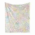 thumbnail image 1 of Pastel Soft Flannel Fleece Throw Blanket, Blossoming Flowers Bedding Plants Spring Colors Botanical Colorful Meadow Theme, Cozy Plush for Indoor and Outdoor Use, 70" x 90", Multicolor, by Ambesonne, 1 of 6