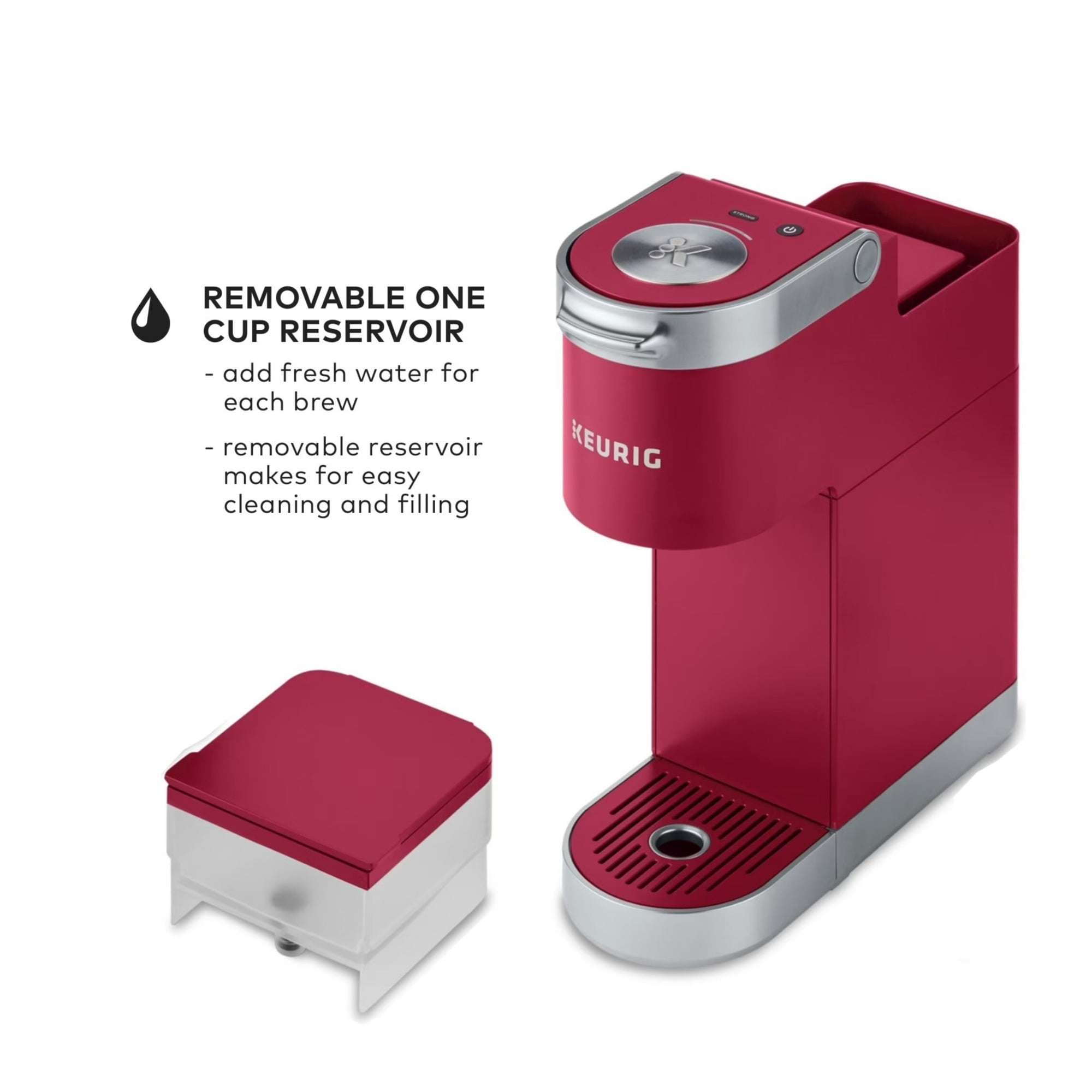 Restored Keurig K-Mini Plus Single Serve Coffee Maker (Cardinal Red, ) (Refurbished)