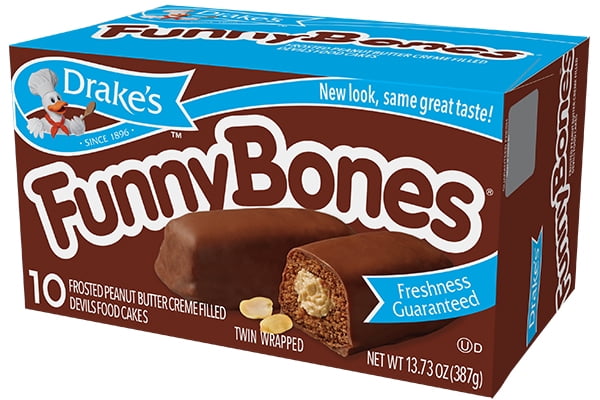 Drake's Funny Bones, 10 Boxes of Frosted Peanut Butter Creme Filled ...
