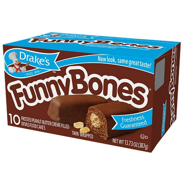 Drake's Funny Bones, 8 Boxes of Frosted Peanut Butter Creme Filled