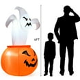 thumbnail image 2 of Gymax 6ft Inflatable Ghost in Pumpkin Halloween Decoration w/ Built-in LED Light, 2 of 8