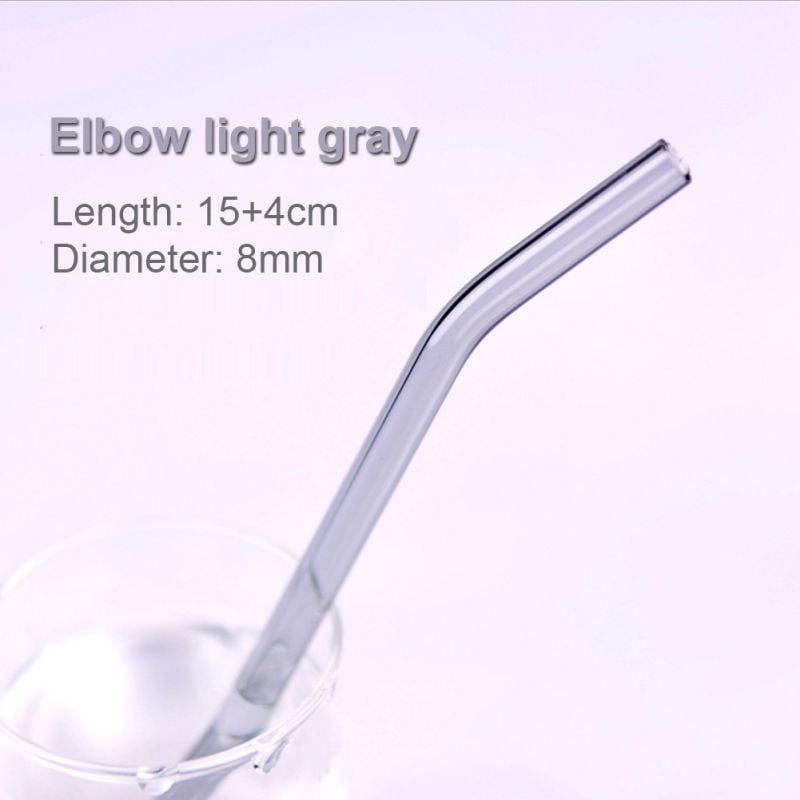 Lemetow 1PC Heat High Temperature Resistant Glass Straw Elbow Home Party  Kitchen Bar 