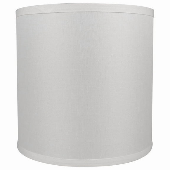 Classic Drum Smooth Linen Lamp Shade, 8" to 16" Bottom Size Off White 10"