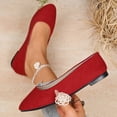thumbnail image 3 of FRSASU Womens Flats Shoes Dressy Round Toe Foldable Ballet Flats Comfortable Casual Slip On Loafers Red, 3 of 9