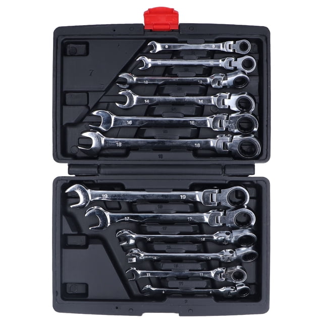 Teeth Ratchet Wrench,12Pcs Ratcheting Wrench Set Ratchet Combination Spanner Ratcheting Wrench Set Smooth Operation