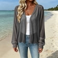 thumbnail image 4 of Elwylmiz Sheer Cardigan Sweaters for Women Long Sleeve Open Front Tops Lightweight Flowy Summer Fall Casual Cardigans, 4 of 6