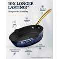 thumbnail image 6 of Granitestone Hammered 4 Qt Saute Pan with Lid - 12 Inch Non Stick Frying Pan with Strainer Holes, Cooking Pan, Nonstick Skillet, Induction Pan, Ceramic Pan, Dishwasher Safe, Navy, 6 of 8