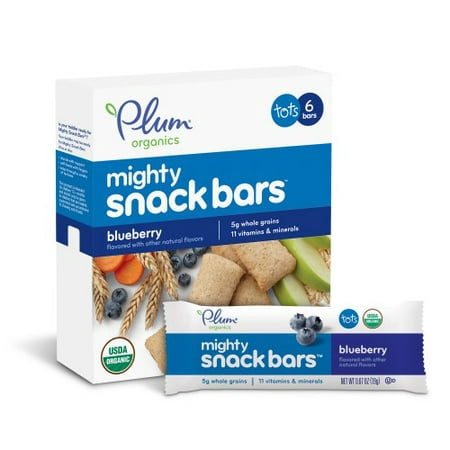 Plum Organics Tots Mighty 4 Cereal Bars Blueberry Carrot 4.02oz (Best Breakfast Bars For Toddlers)