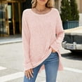 thumbnail image 2 of TJAZFJPA Chandails pour Femmes Automne Col en V T-Shirt à Col Rond pour Femmes à Manches Longues avec Fente en Fourrure Haut Chandail Tricoté Chandail à Col Roulé pour Femmes, 2 of 8