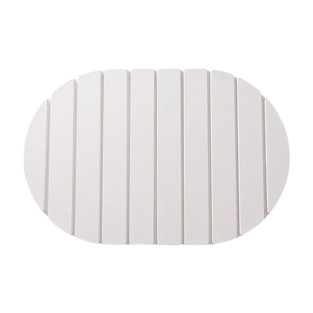 Tapete de piedra para secar platos, 60 x 39 cm, antideslizante, para encimera de cocina, para el hogar Blanco