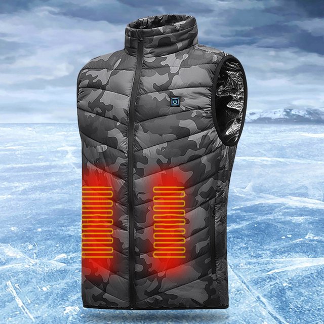Chaleco calefactable de invierno de 9 áreas Chaleco calefactor inteligente para deportes de caza al aire libre Senderismo Hugtrwg Para estrenar