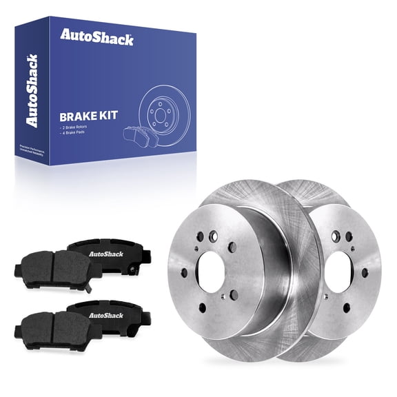 AutoShack Rear Brake Rotors & Premium Pads for Toyota, Sienna 2004-2010, AWD FWD V6 3.3L 3.5L - 11.45" (290.8 mm), 5-Lug