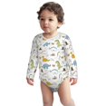 thumbnail image 2 of Xecao Dinosaur Print Baby unisex-baby Cotton Long-sleeve Bodysuits-12 Months, 2 of 6
