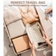 thumbnail image 5 of Bolsa de maquillaje Hairao, grande, de doble capa, impermeable, color beige, 5 of 7